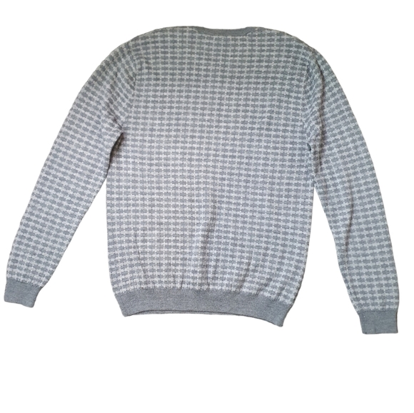 Country Road Men's Sweater jumper Merino wool Sze XL crew neck grey hounsdstooth - Picture 2 of 7